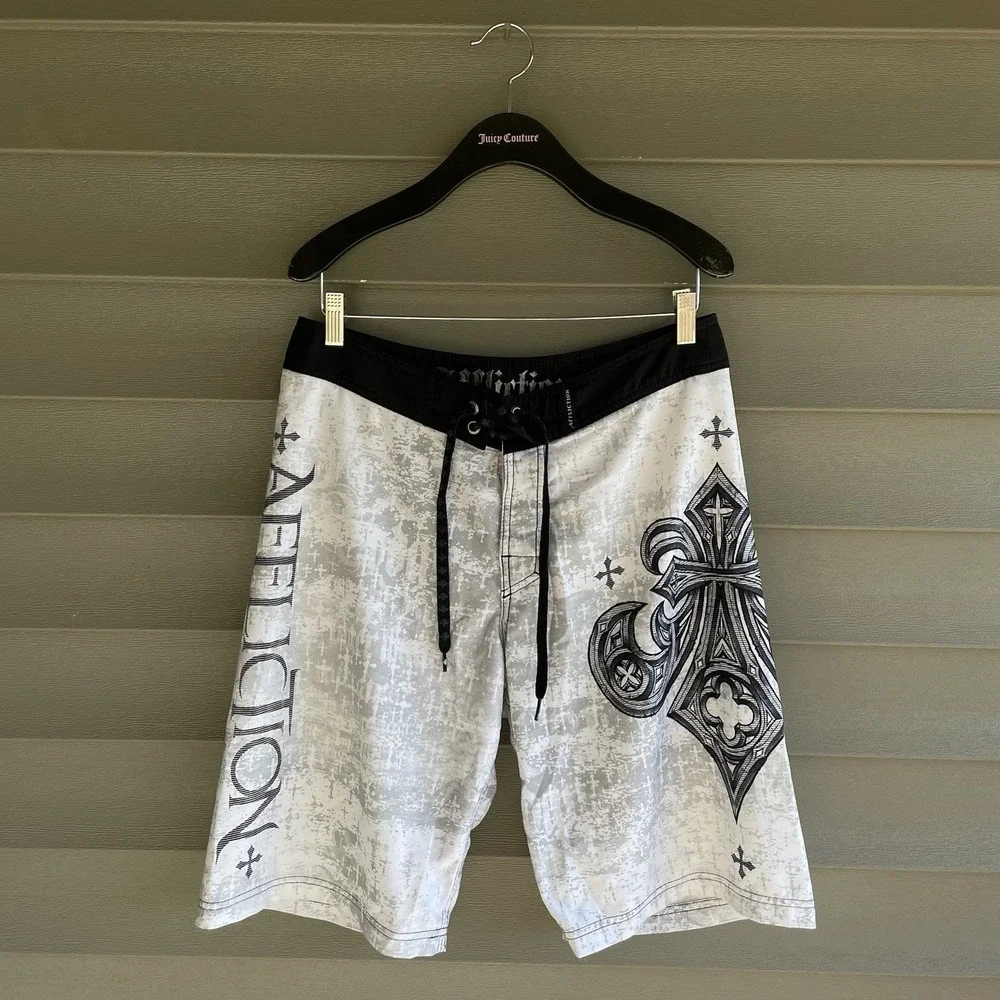 Affliction Buckle Men's Board Shorts Size 32 Swim Shorts